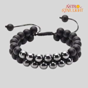 Hematite Shaligram Double Layer Bracelet