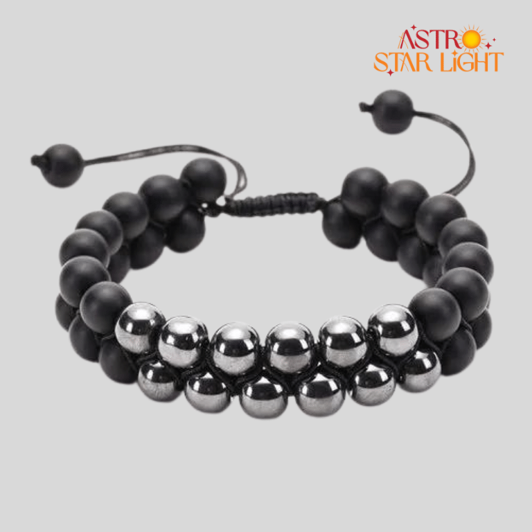 Hematite Shaligram Double Layer Bracelet